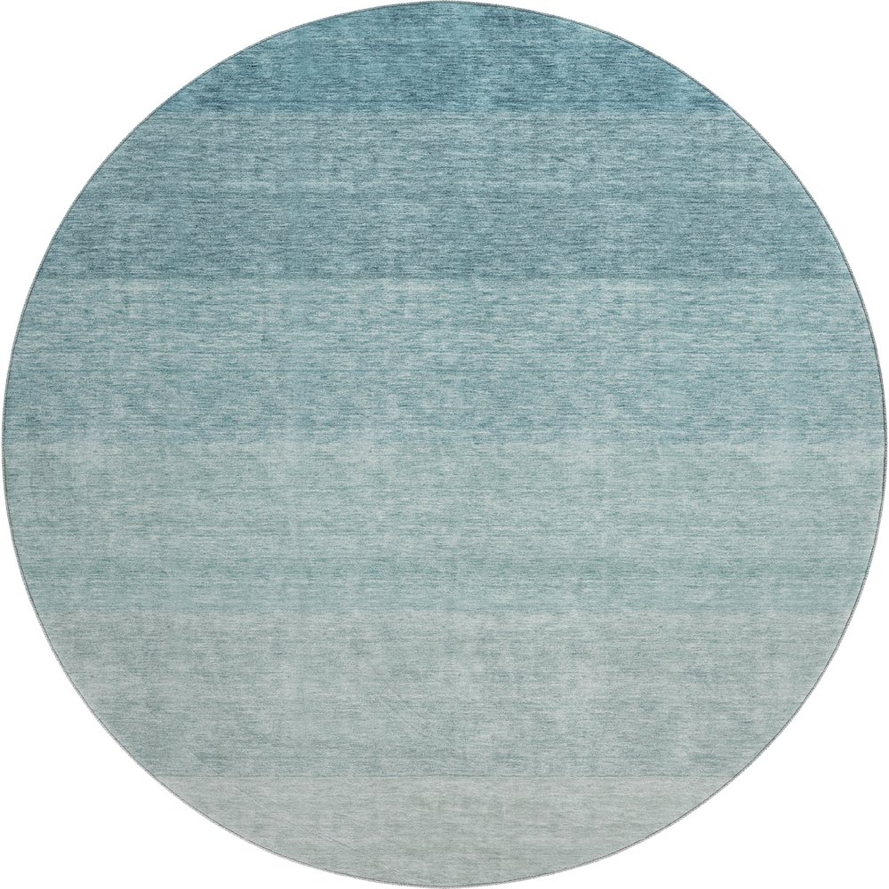 Premium Machine Washable Mayfield AMF928 Teal 8' x 8' Round Rug. Picture 1