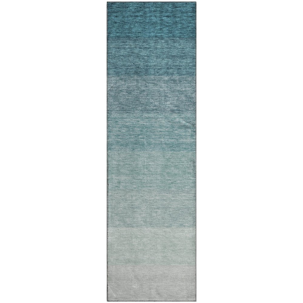 Premium Machine Washable Mayfield AMF928 Teal 2'3" x 7'6" Runner Rug. Picture 1