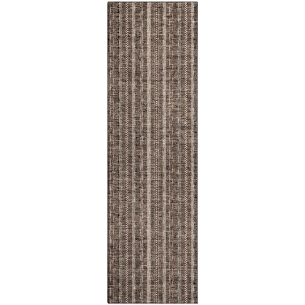 Premium Machine Washable Mayfield AMF929 Brown 2'3" x 7'6" Runner Rug. Picture 1