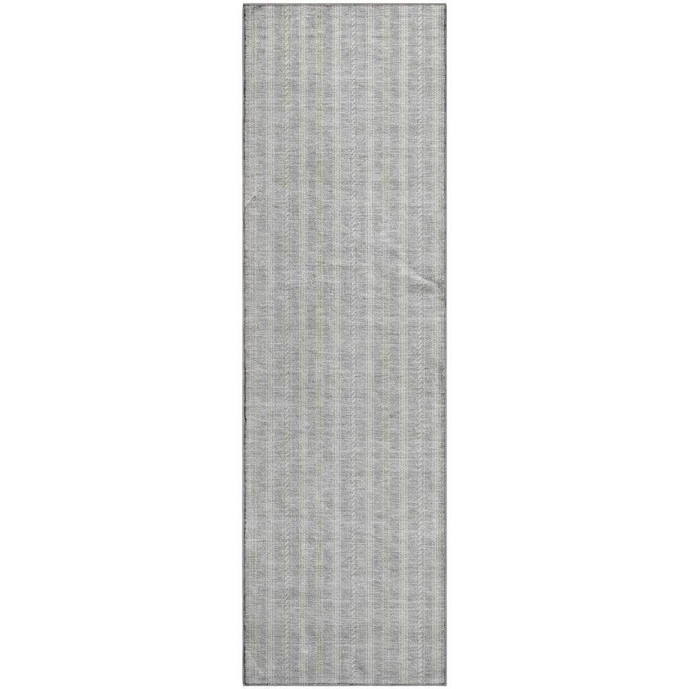 Premium Machine Washable Mayfield AMF929 Silver 2'3" x 7'6" Runner Rug. Picture 1
