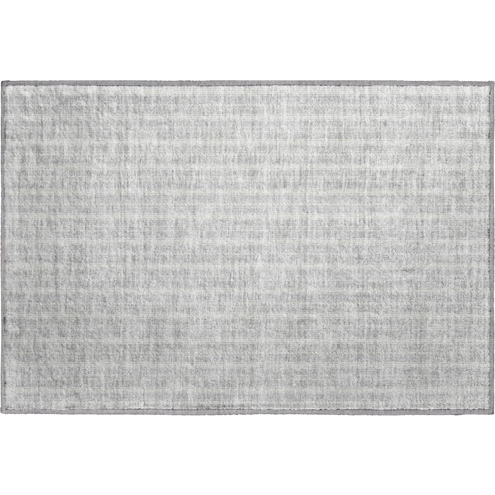 Premium Machine Washable Mayfield AMF929 Silver 1'8" x 2'6" Rug. Picture 1