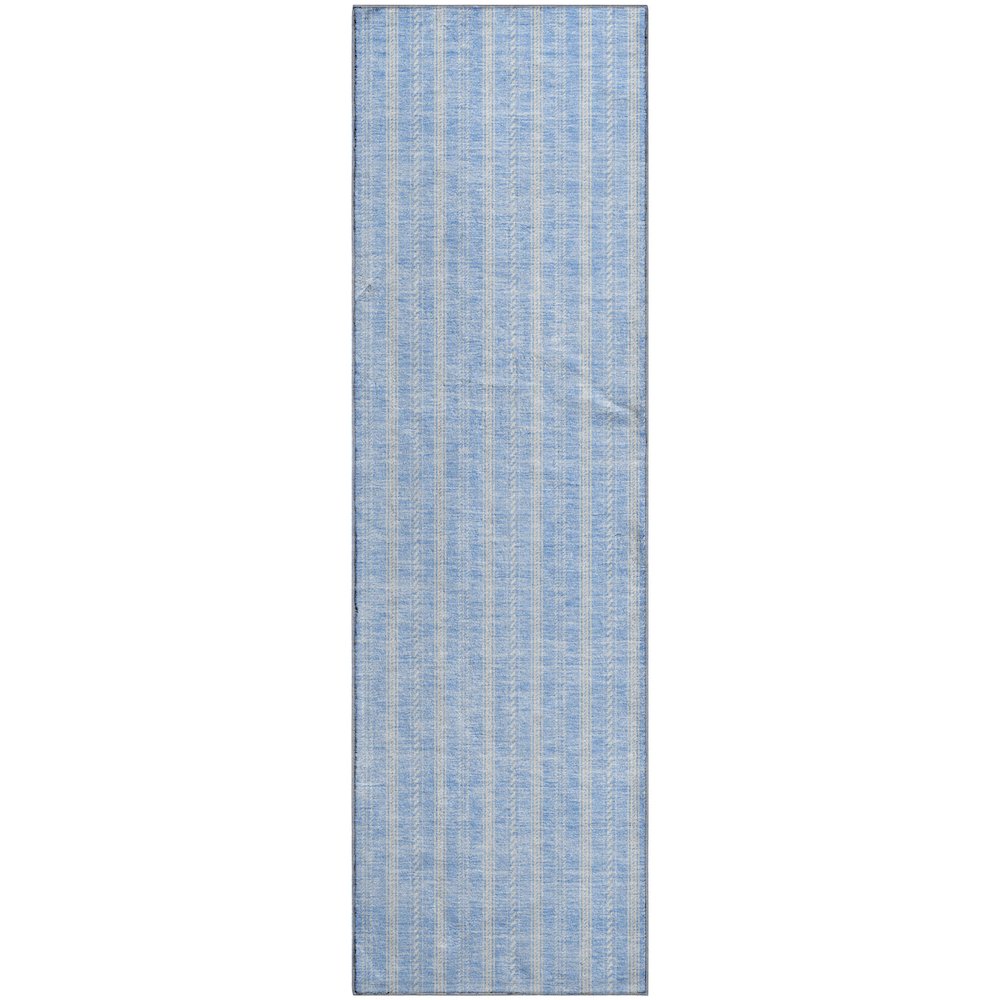 Premium Machine Washable Mayfield AMF929 Sky 2'3" x 7'6" Runner Rug. Picture 1