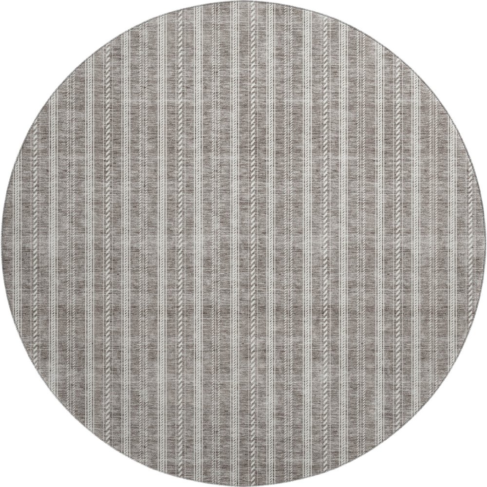 Premium Machine Washable Mayfield AMF929 Taupe 8' x 8' Round Rug. Picture 1