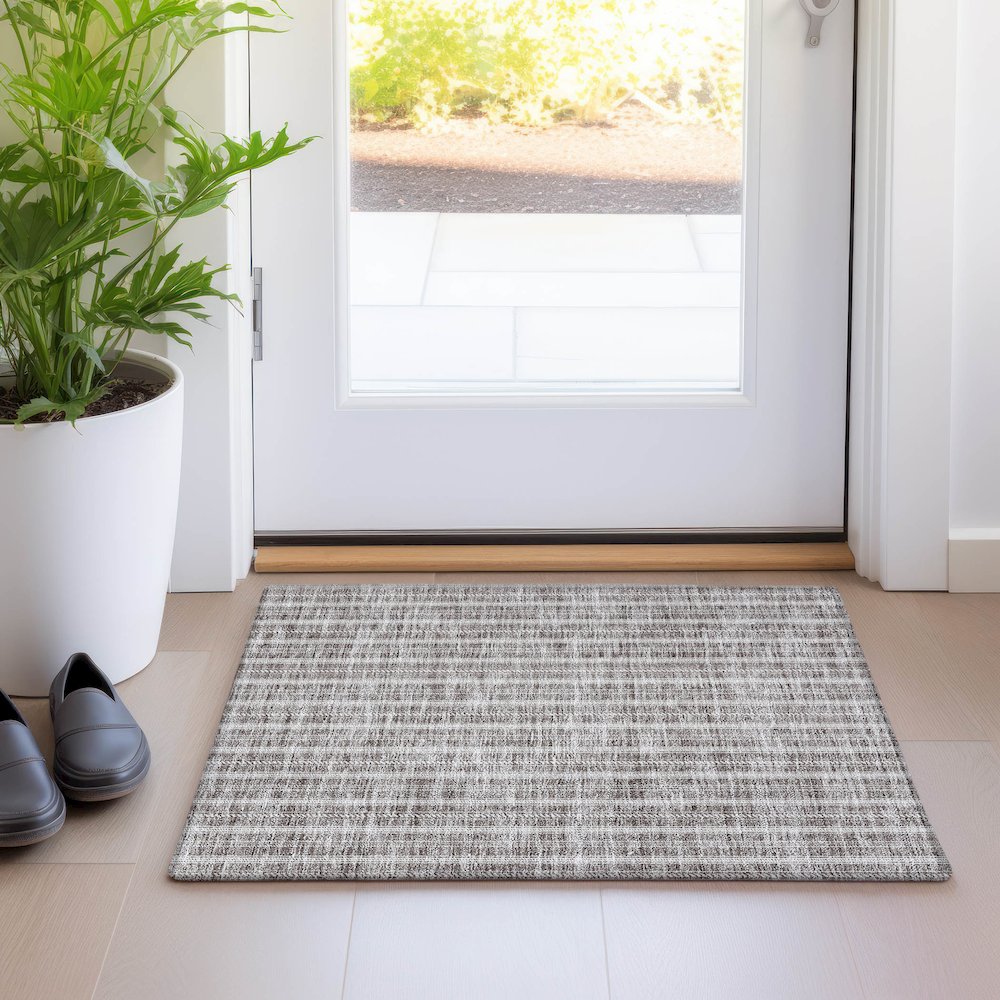 Premium Machine Washable Mayfield AMF929 Taupe 1'8" x 2'6" Rug. Picture 5