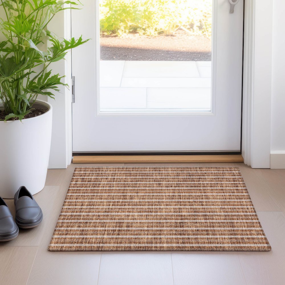 Premium Machine Washable Mayfield AMF929 Terracotta 1'8" x 2'6" Rug. Picture 5