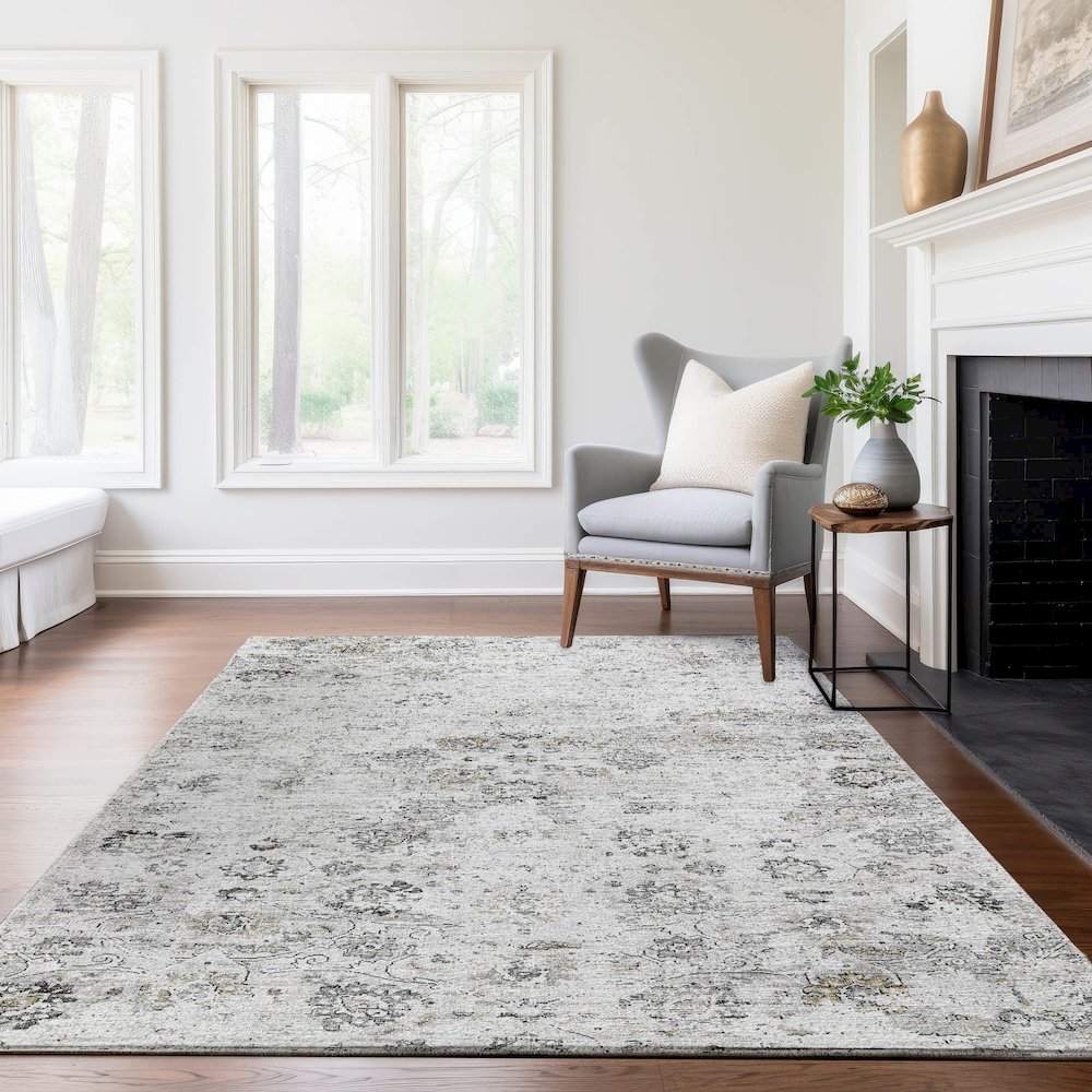Premium Machine Washable Mayfield  Dove 2'6" x 3'10" Rug. Picture 6