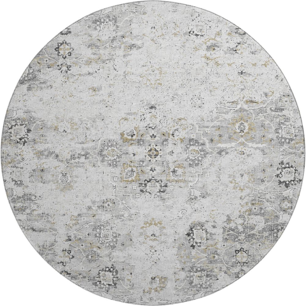 Premium Machine Washable Mayfield  Dove 8' x 8' Round Rug. Picture 1
