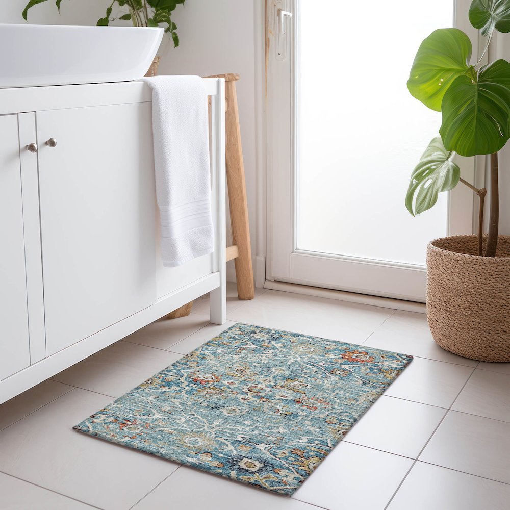 Premium Machine Washable Mayfield  Multi 1'8" x 2'6" Rug. Picture 5