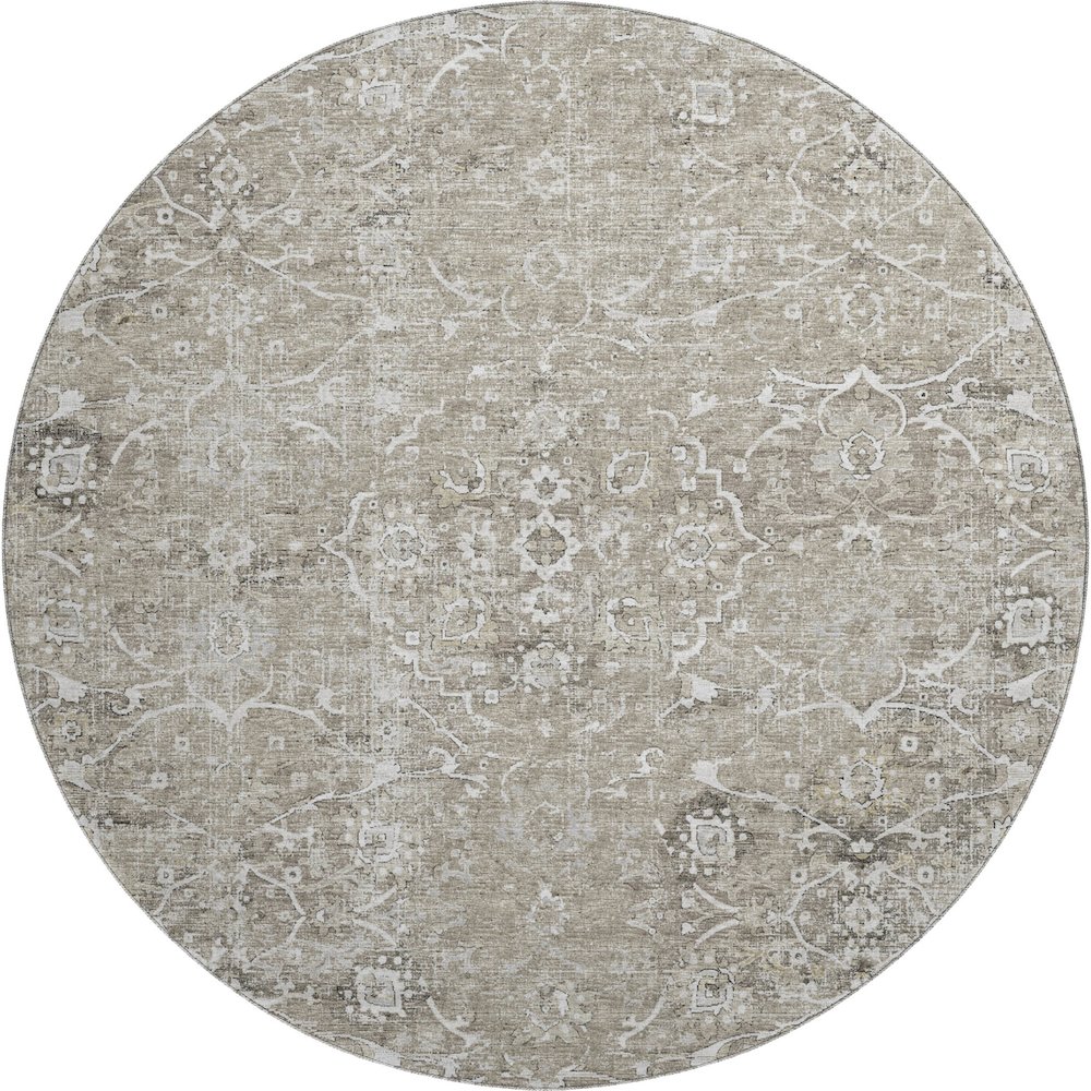 Premium Machine Washable Mayfield  Pebble 8' x 8' Round Rug. Picture 1