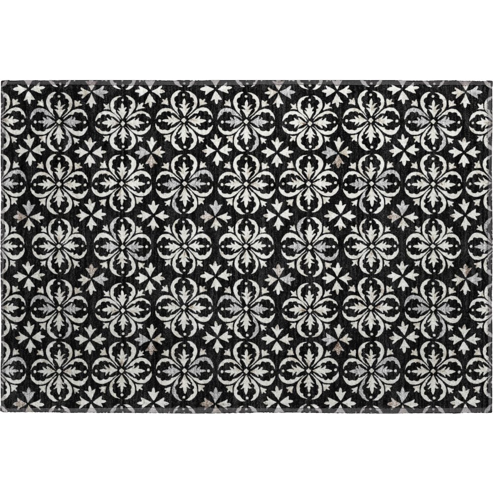 Premium Machine Washable Mayfield AMF930 Black 1'8" x 2'6" Rug. Picture 1