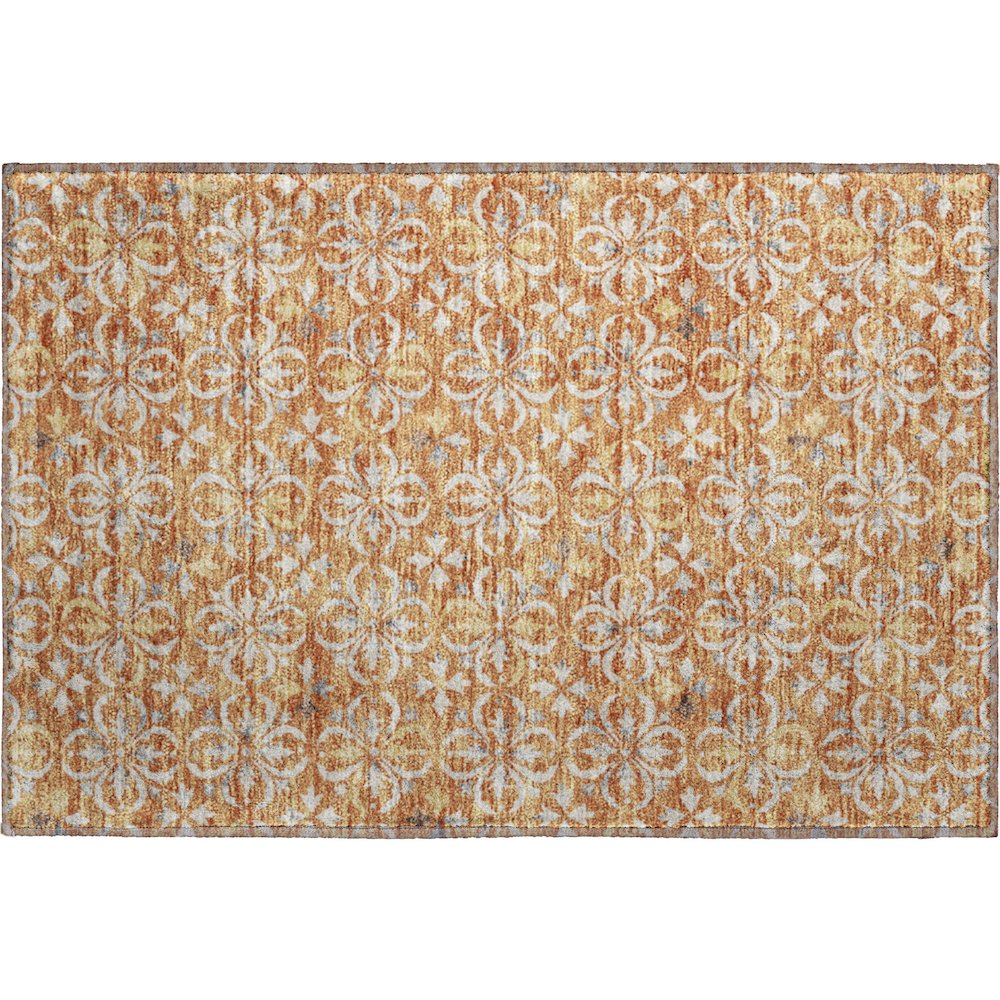 Premium Machine Washable Mayfield AMF930 Copper 1'8" x 2'6" Rug. Picture 1