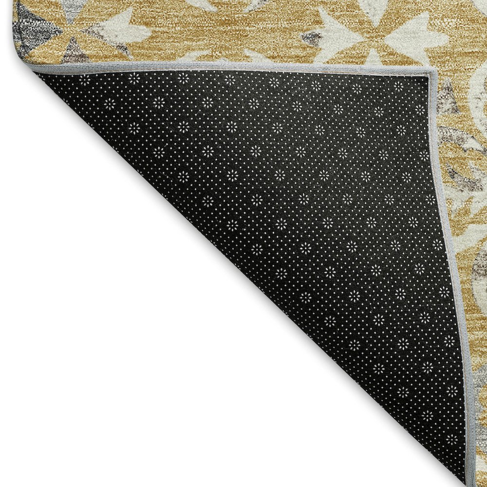 Premium Machine Washable Mayfield AMF930 Gold 1'8" x 2'6" Rug. Picture 2