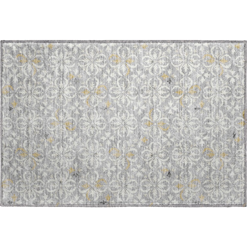 Premium Machine Washable Mayfield AMF930 Gray 1'8" x 2'6" Rug. Picture 1