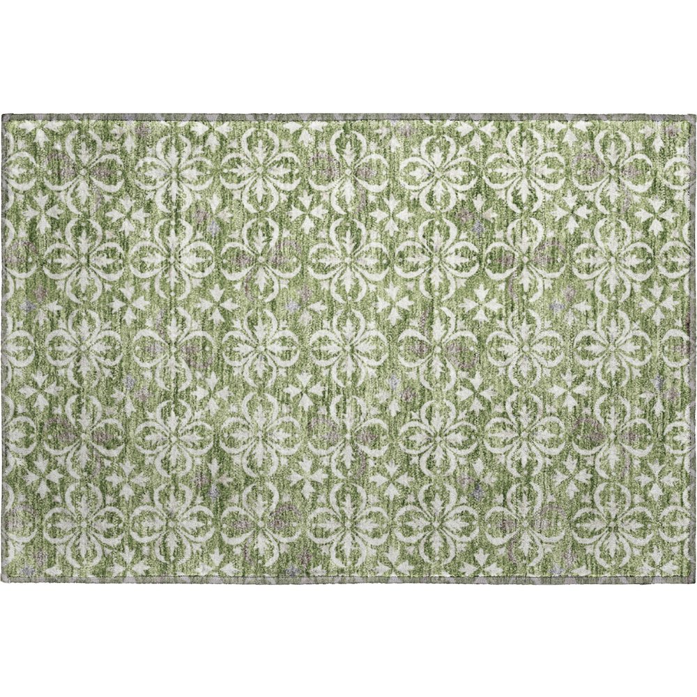 Premium Machine Washable Mayfield AMF930 Green 1'8" x 2'6" Rug. Picture 1