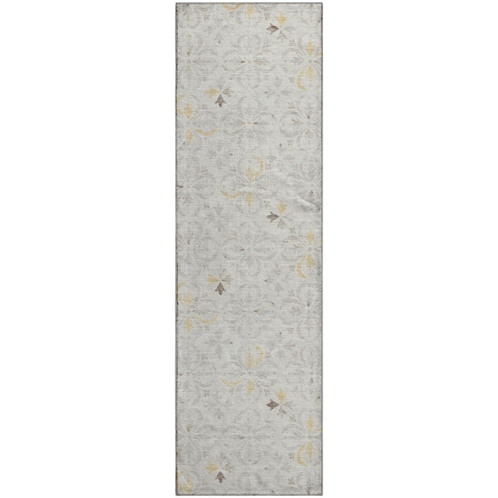 Premium Machine Washable Mayfield AMF930 Ivory 2'3" x 7'6" Runner Rug. Picture 1
