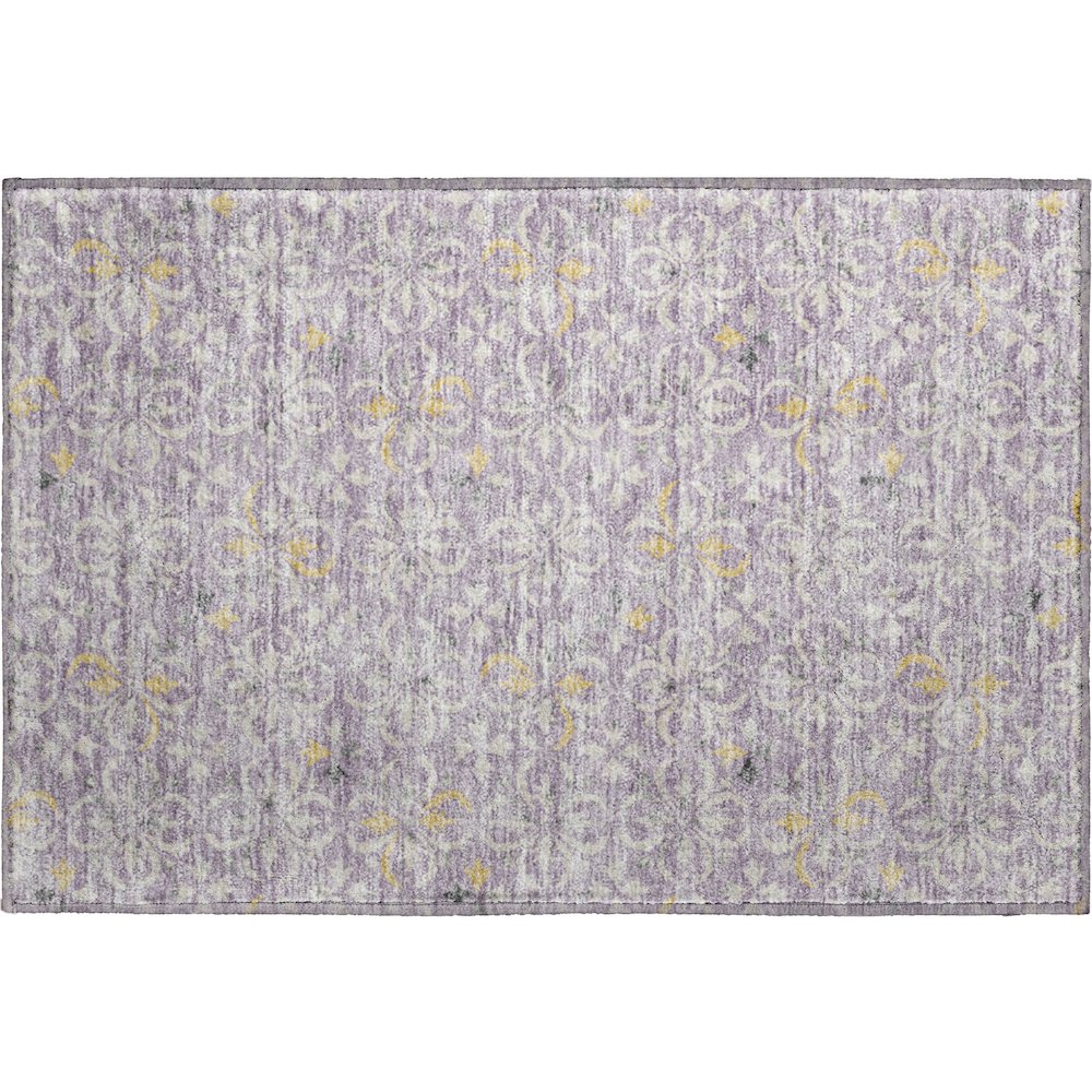 Premium Machine Washable Mayfield AMF930 Lavender 1'8" x 2'6" Rug. Picture 1