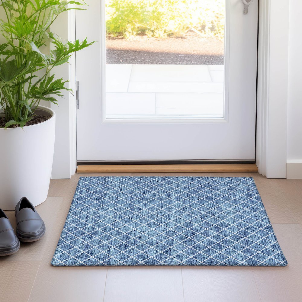 Premium Machine Washable Mayfield AMF932 Denim 1'8" x 2'6" Rug. Picture 5