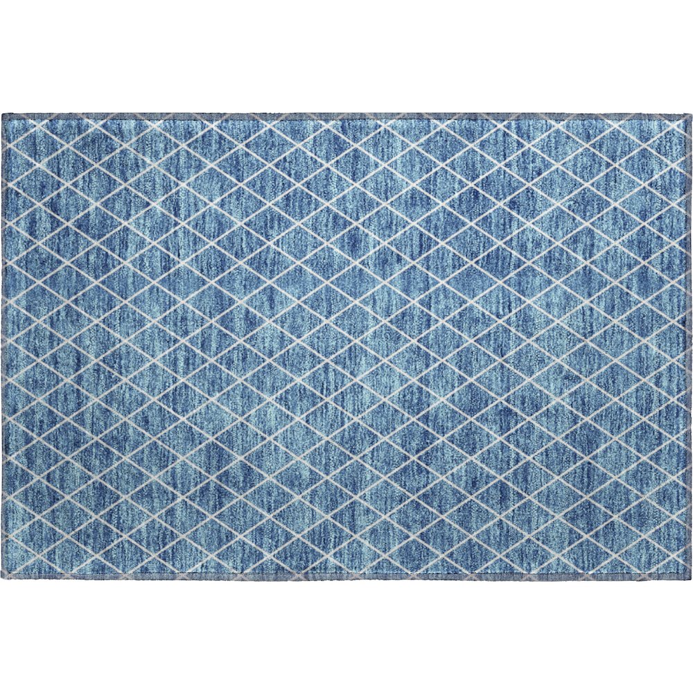 Premium Machine Washable Mayfield AMF932 Denim 1'8" x 2'6" Rug. Picture 1