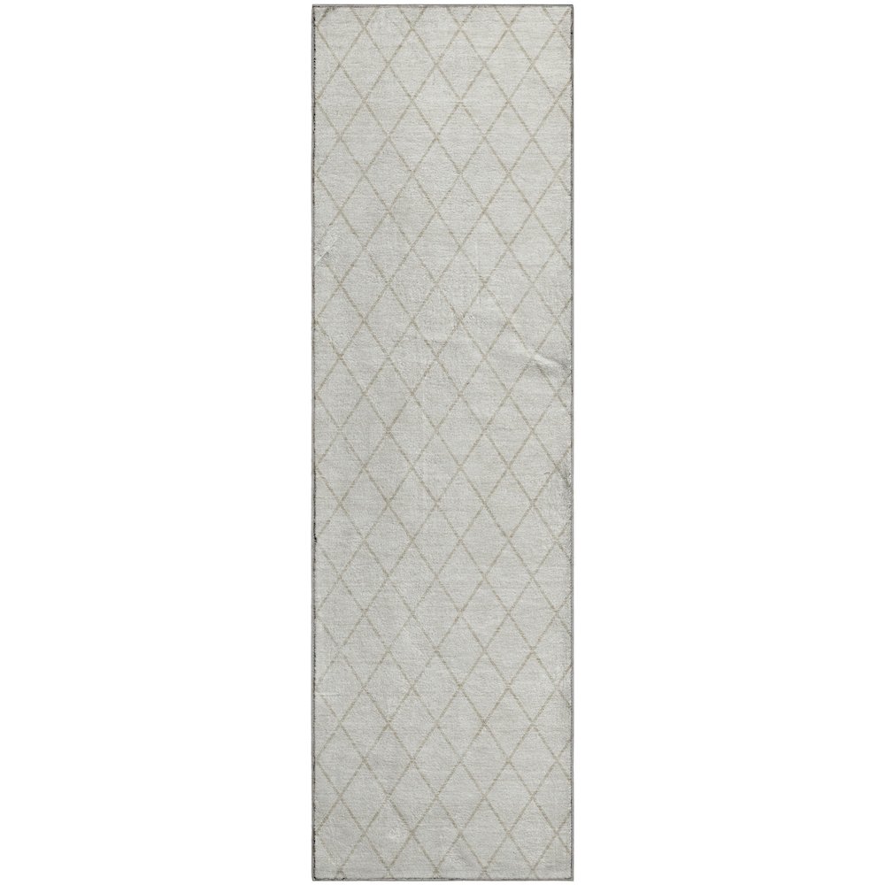 Premium Machine Washable Mayfield AMF932 Ivory 2'3" x 7'6" Runner Rug. Picture 1