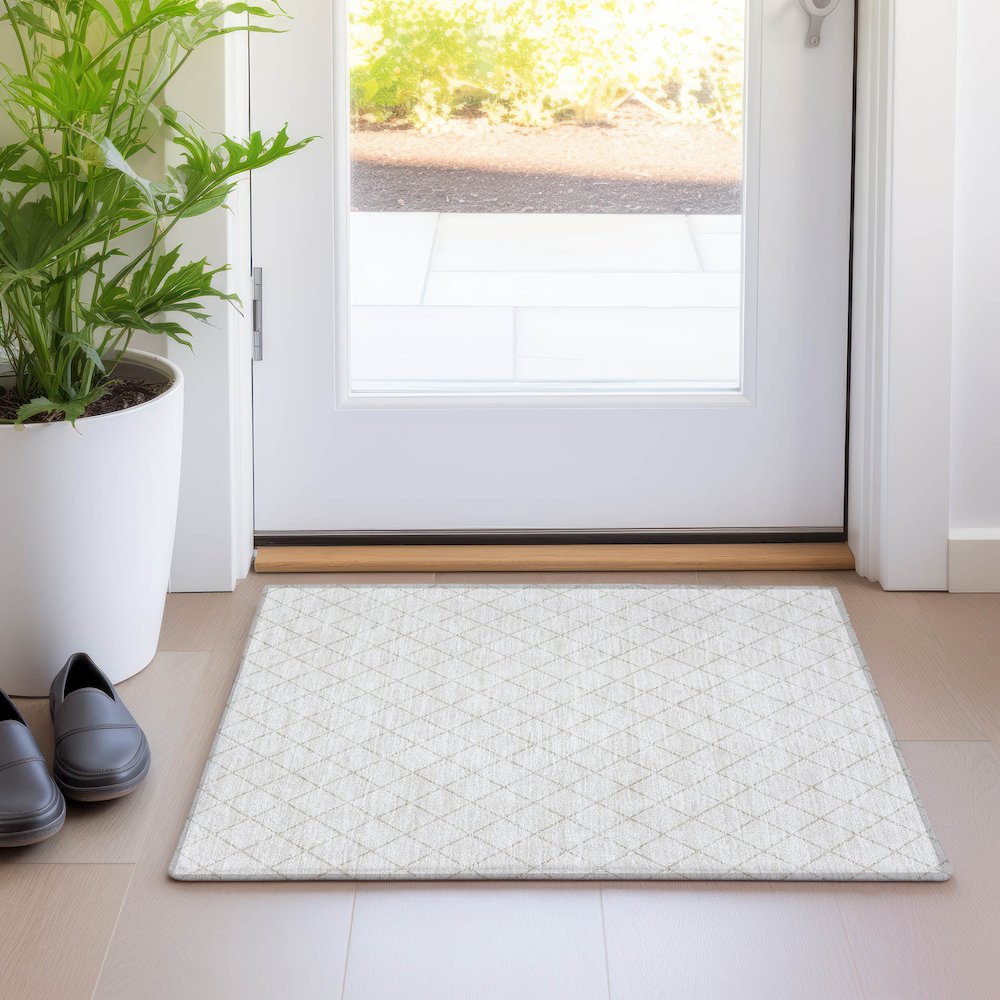 Premium Machine Washable Mayfield AMF932 Ivory 1'8" x 2'6" Rug. Picture 5