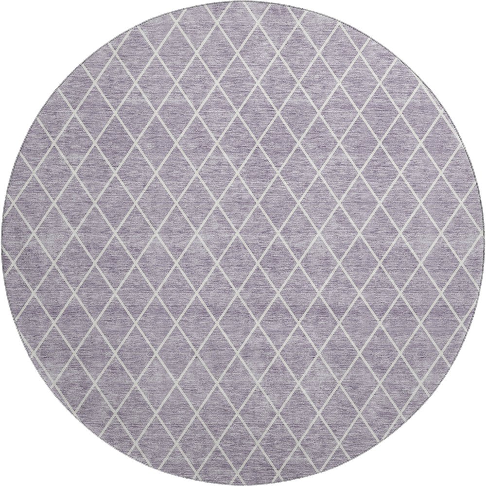 Premium Machine Washable Mayfield AMF932 Lavender 8' x 8' Round Rug. Picture 1