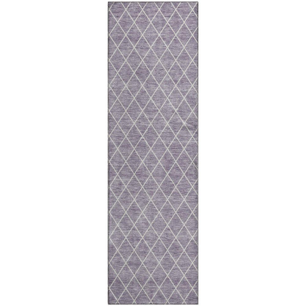 Premium Machine Washable Mayfield AMF932 Lavender 2'3" x 7'6" Runner Rug. Picture 1