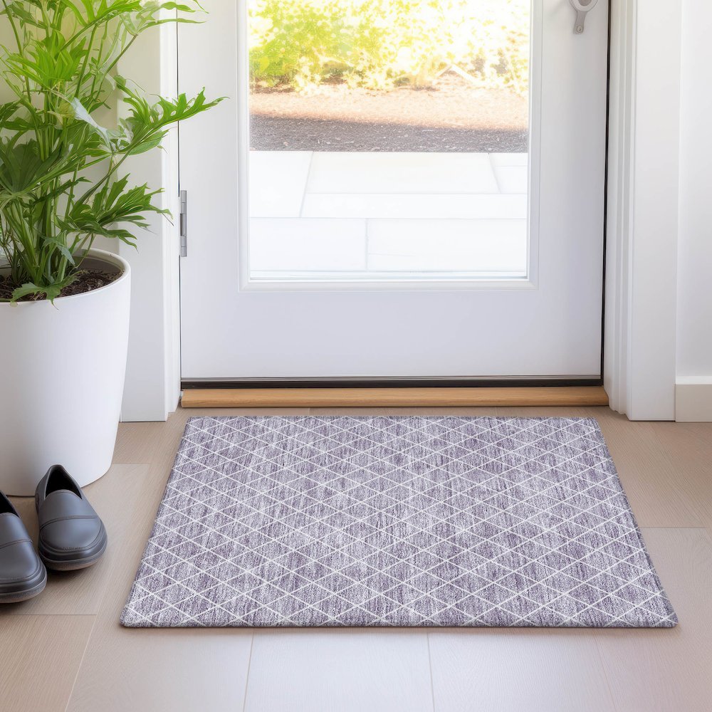 Premium Machine Washable Mayfield AMF932 Lavender 1'8" x 2'6" Rug. Picture 5