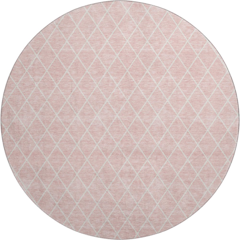 Premium Machine Washable Mayfield AMF932 Pink 8' x 8' Round Rug. Picture 1