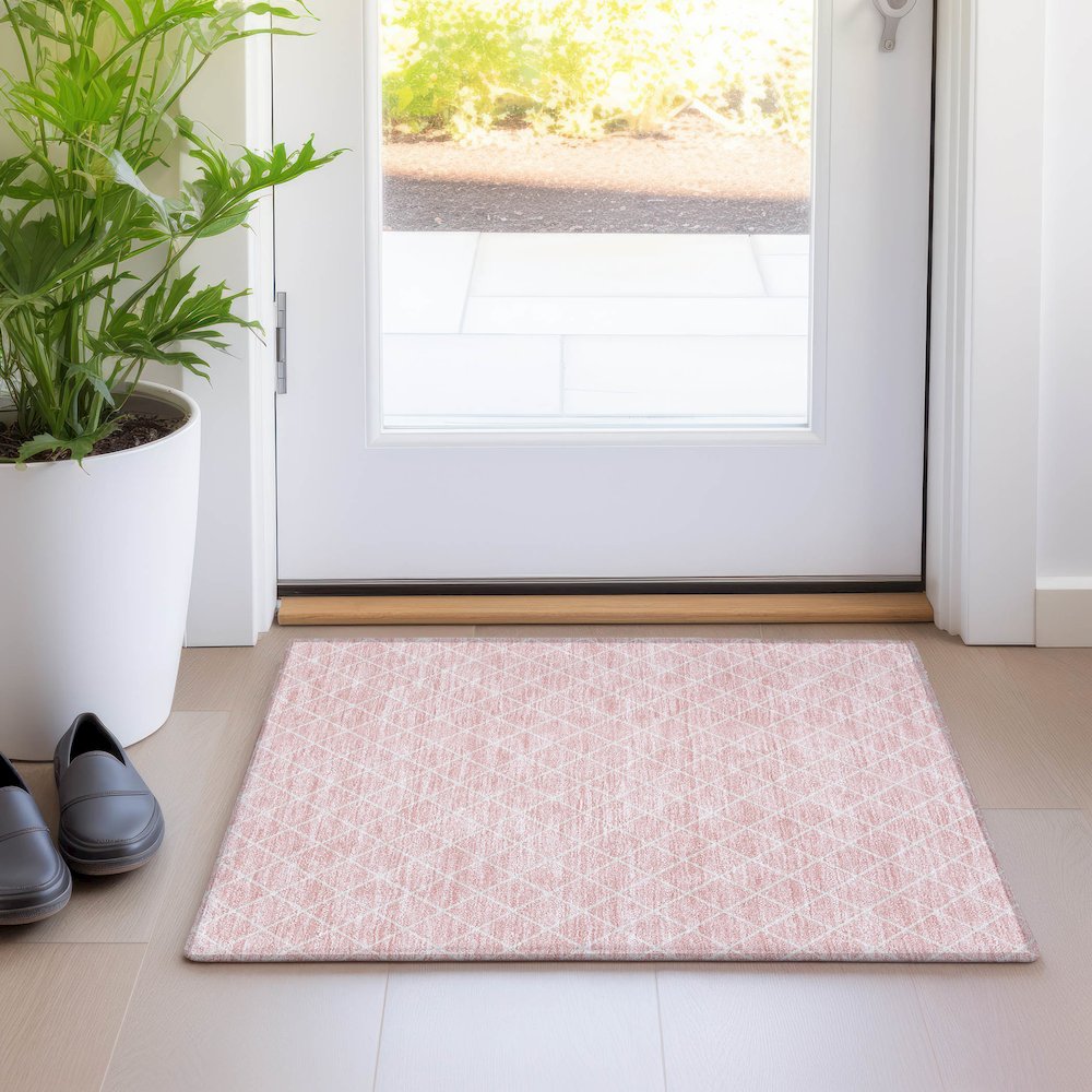 Premium Machine Washable Mayfield AMF932 Pink 1'8" x 2'6" Rug. Picture 5