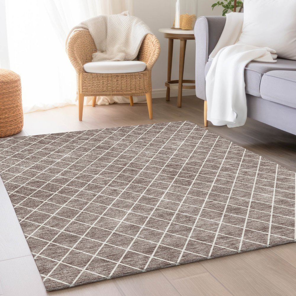 Premium Machine Washable Mayfield AMF932 Taupe 2'6" x 3'10" Rug. Picture 5