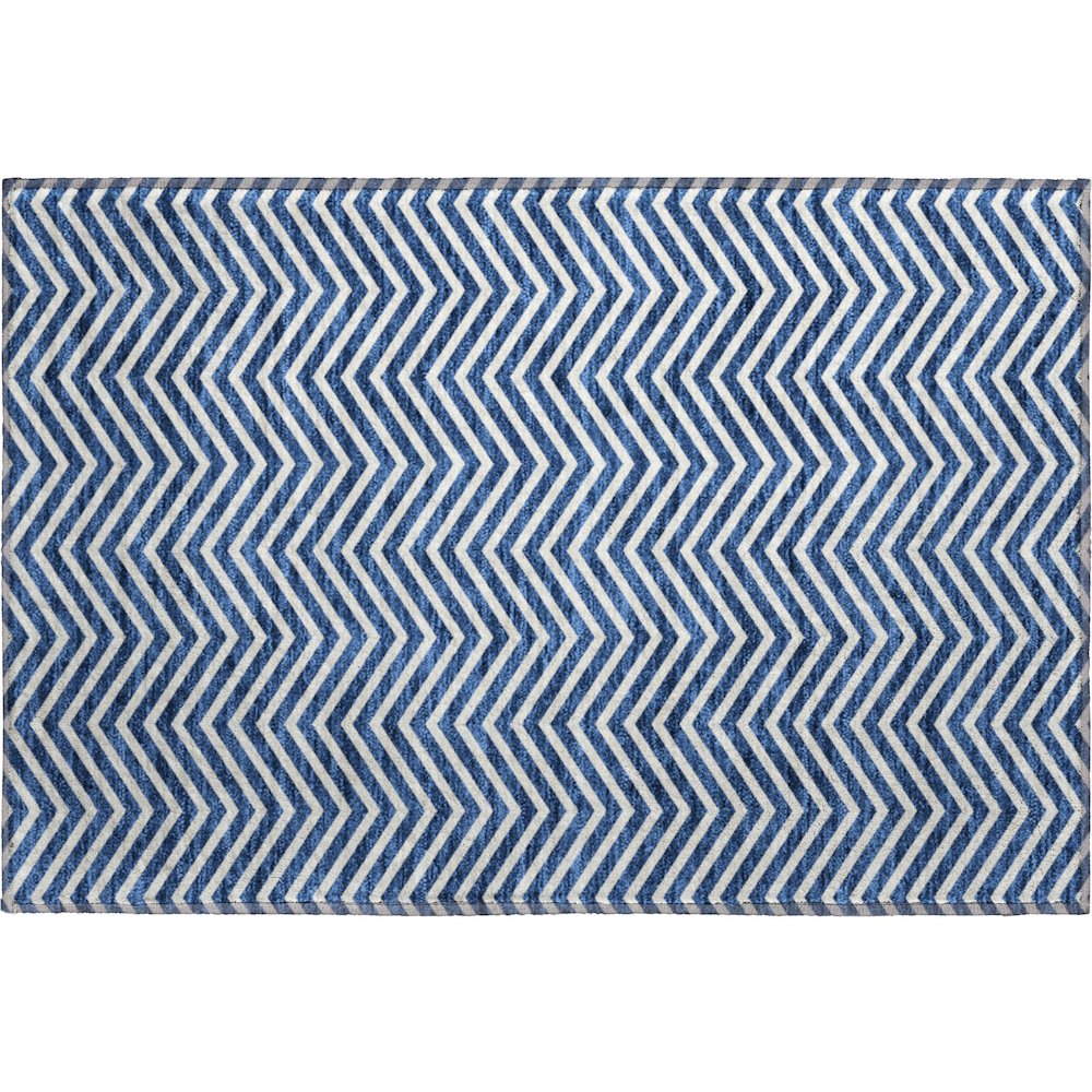 Premium Machine Washable Mayfield AMF934 Blue 1'8" x 2'6" Rug. Picture 1