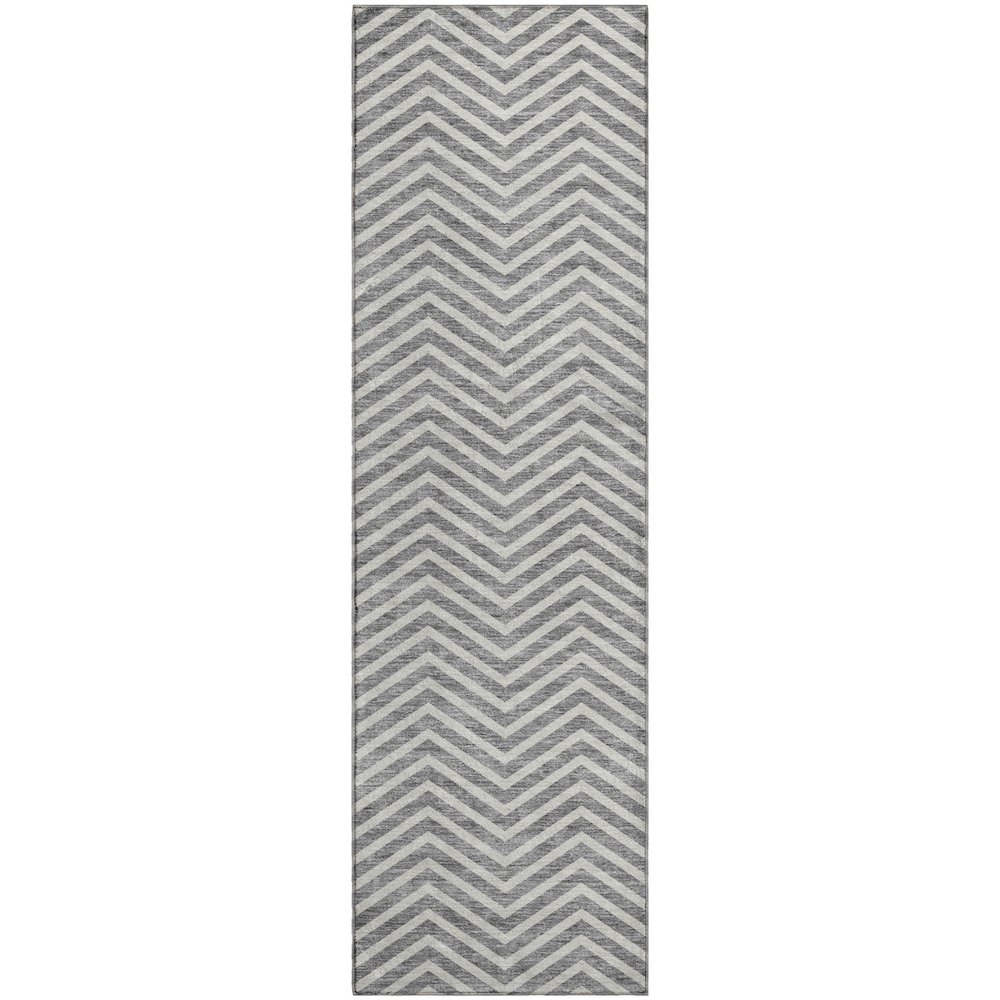 Premium Machine Washable Mayfield AMF934 Gray 2'3" x 7'6" Runner Rug. Picture 1