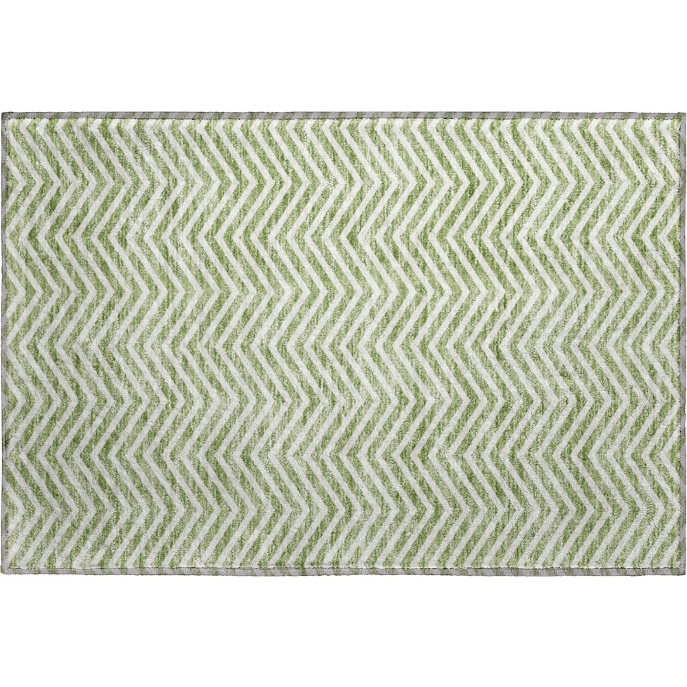 Premium Machine Washable Mayfield AMF934 Green 1'8" x 2'6" Rug. Picture 1