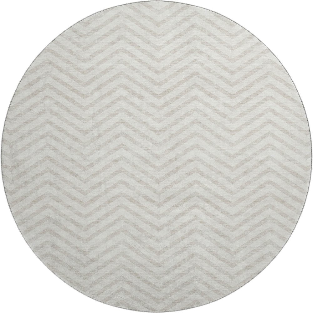 Premium Machine Washable Mayfield AMF934 Ivory 8' x 8' Round Rug. Picture 1
