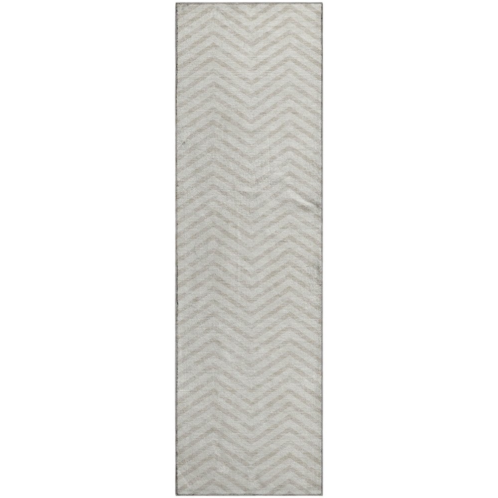 Premium Machine Washable Mayfield AMF934 Ivory 2'3" x 7'6" Runner Rug. Picture 1