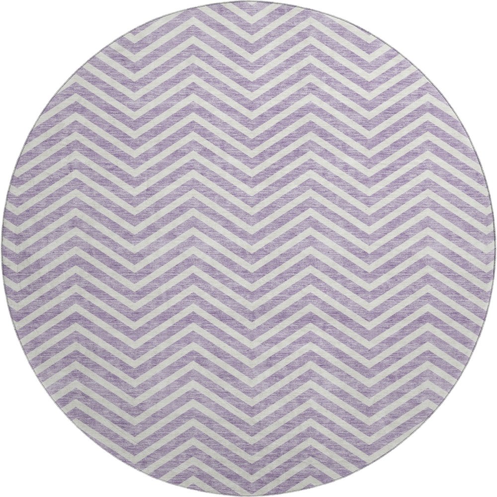 Premium Machine Washable Mayfield AMF934 Lilac 8' x 8' Round Rug. Picture 1