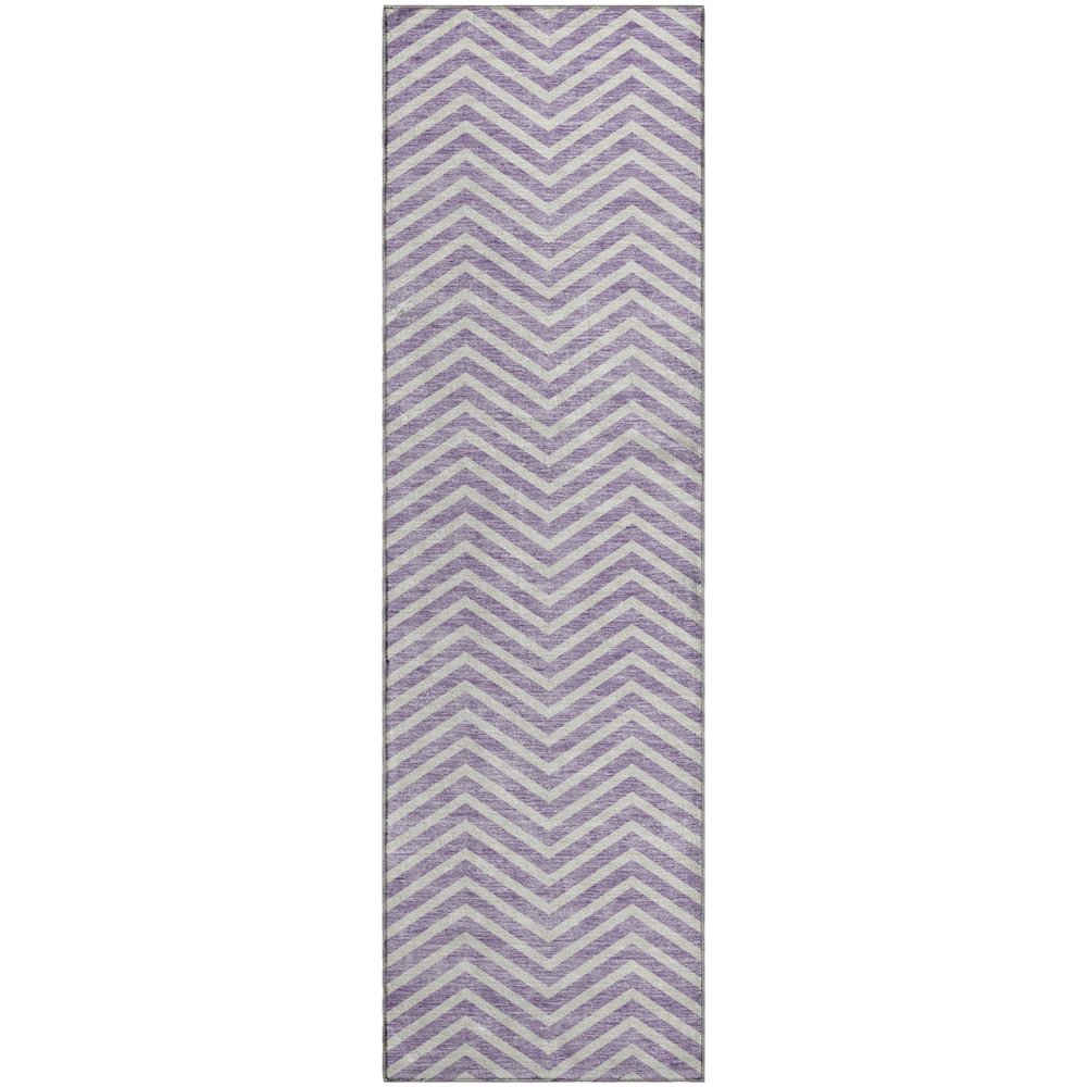 Premium Machine Washable Mayfield AMF934 Lilac 2'3" x 7'6" Runner Rug. Picture 1
