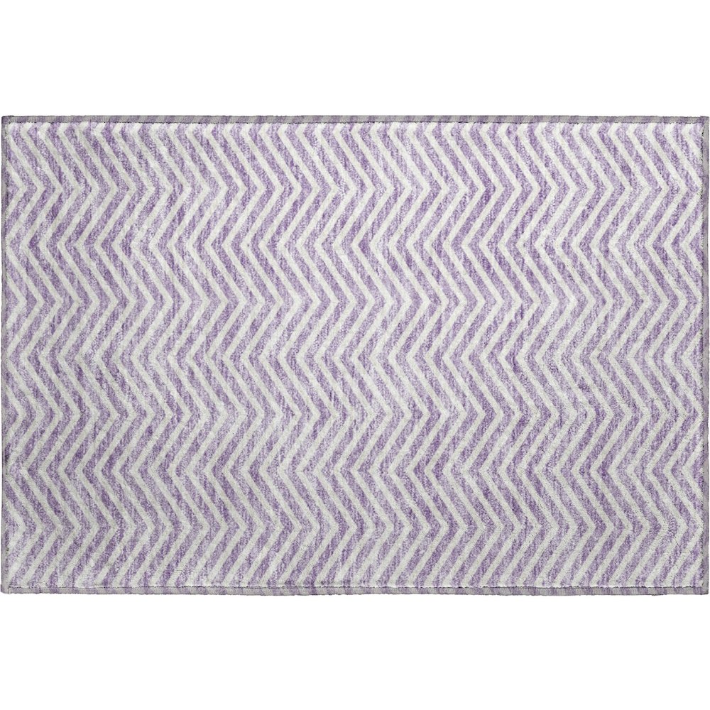 Premium Machine Washable Mayfield AMF934 Lilac 1'8" x 2'6" Rug. Picture 1