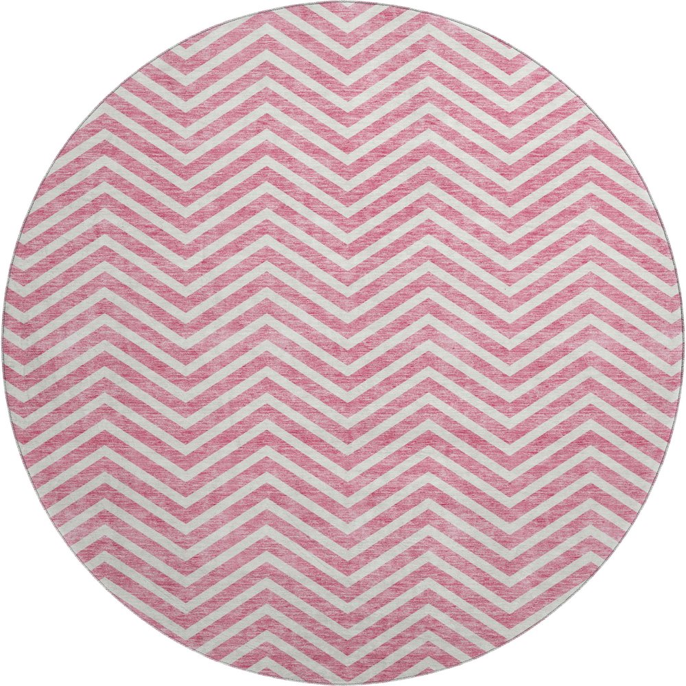Premium Machine Washable Mayfield AMF934 Pink 8' x 8' Round Rug. Picture 1