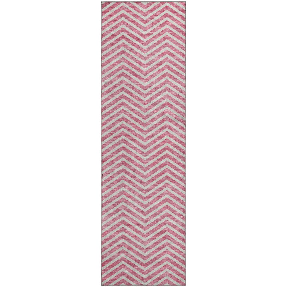 Premium Machine Washable Mayfield AMF934 Pink 2'3" x 7'6" Runner Rug. Picture 1