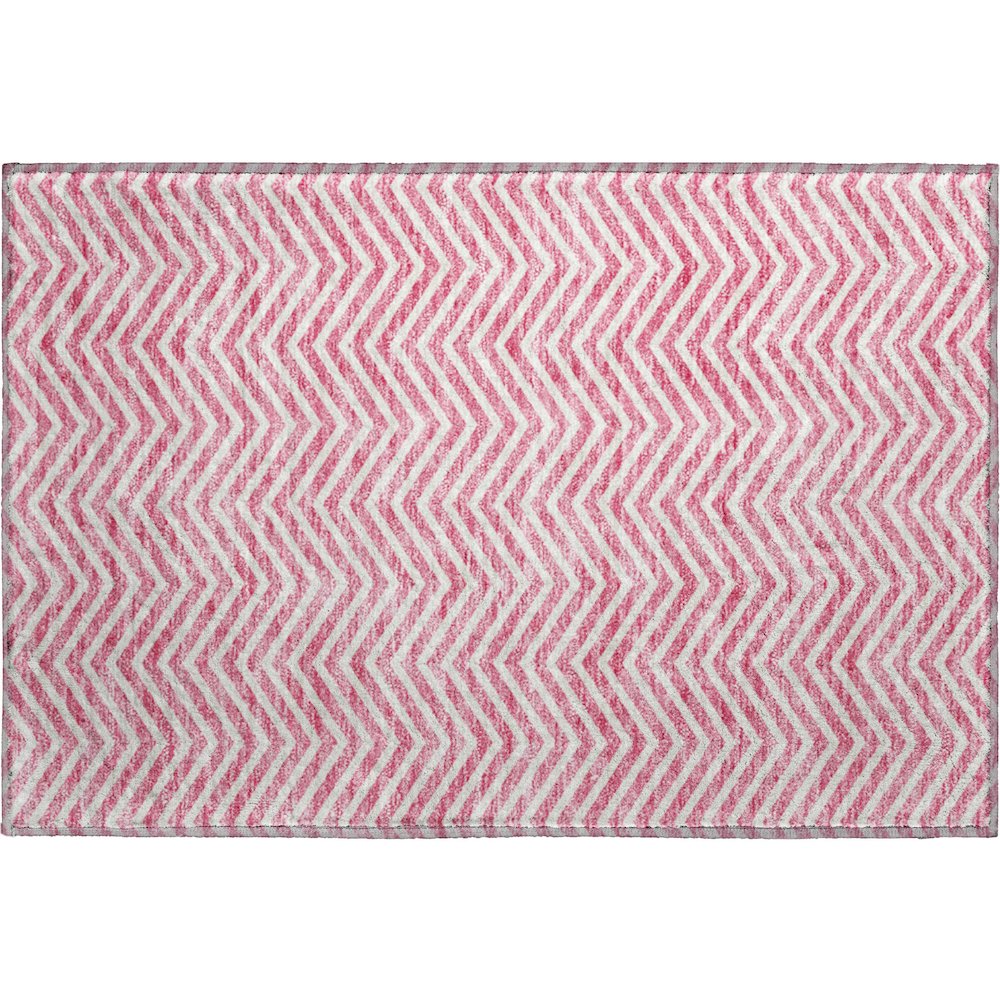 Premium Machine Washable Mayfield AMF934 Pink 1'8" x 2'6" Rug. Picture 1