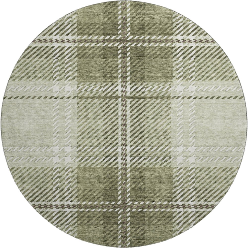 Premium Machine Washable Mayfield AMF935 Aloe 8' x 8' Round Rug. Picture 1