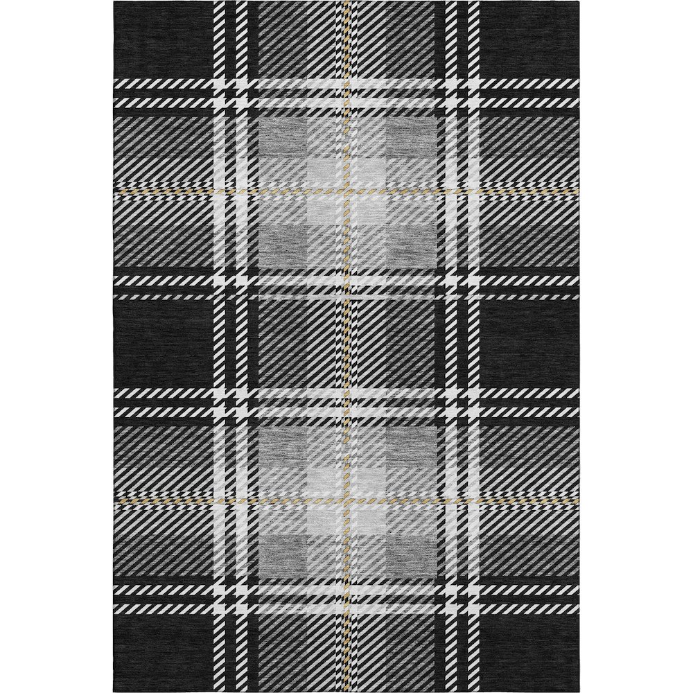 Premium Machine Washable Mayfield AMF935 Black 2'6" x 3'10" Rug. Picture 1