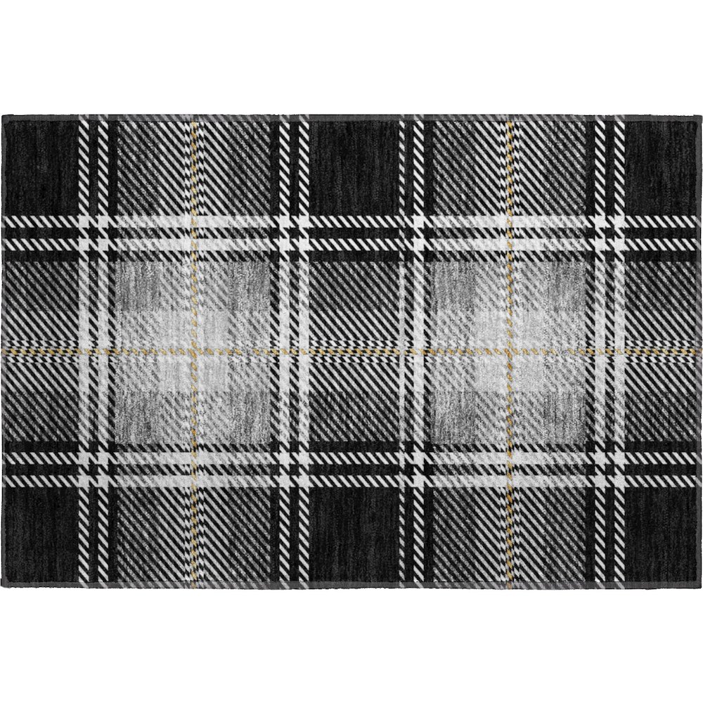 Premium Machine Washable Mayfield AMF935 Black 1'8" x 2'6" Rug. Picture 1