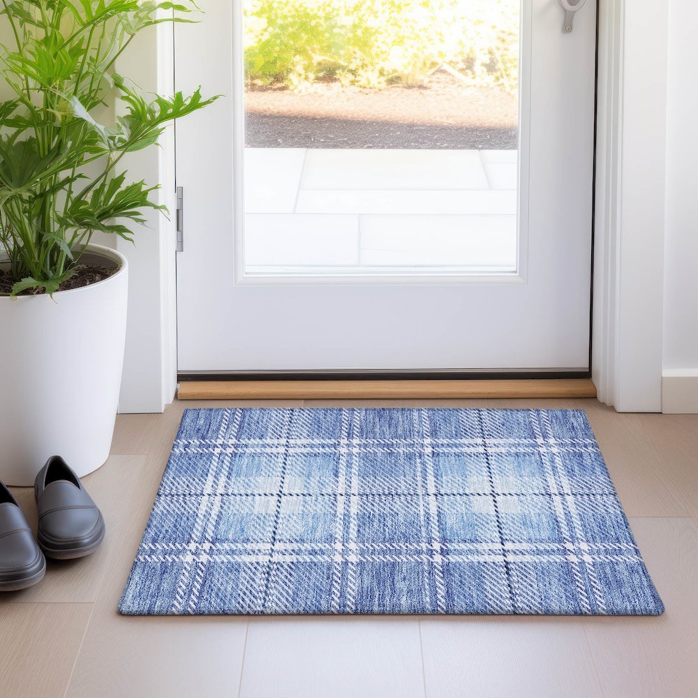 Premium Machine Washable Mayfield AMF935 Denim 1'8" x 2'6" Rug. Picture 5