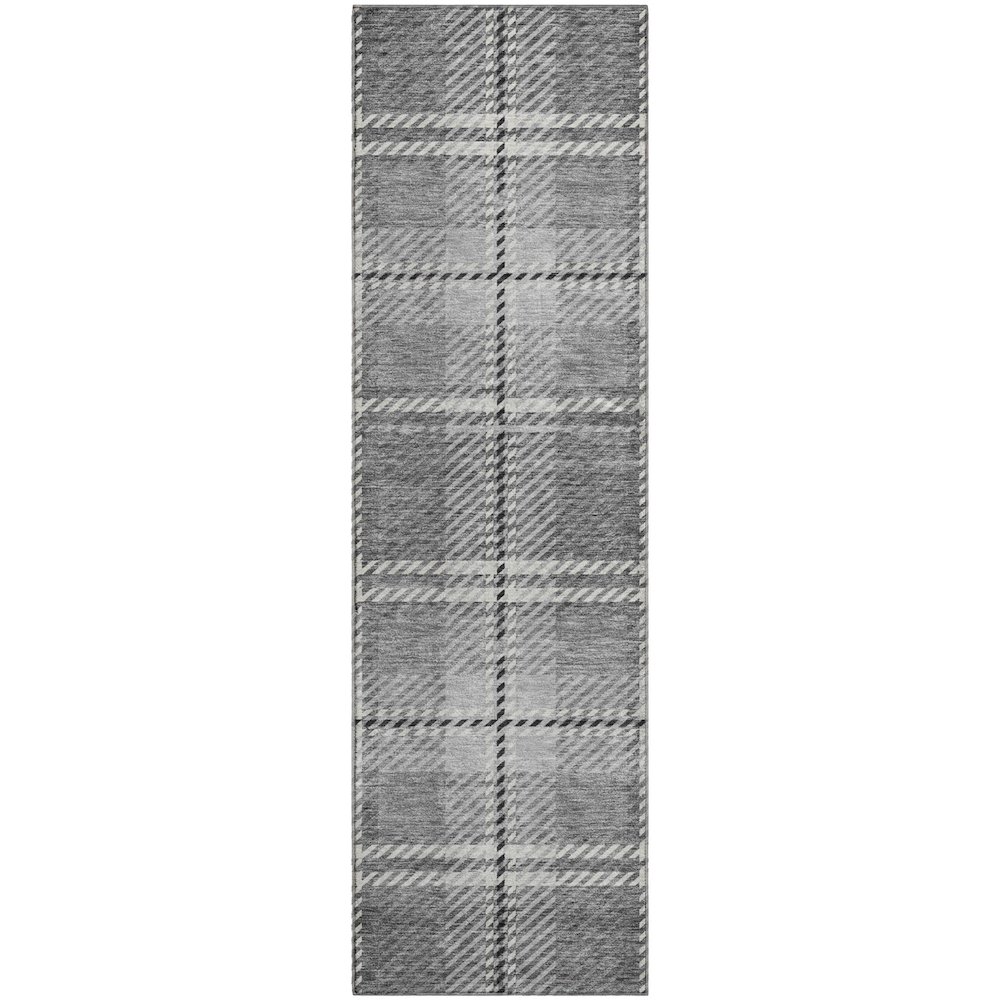 Premium Machine Washable Mayfield AMF935 Gray 2'3" x 7'6" Runner Rug. Picture 1