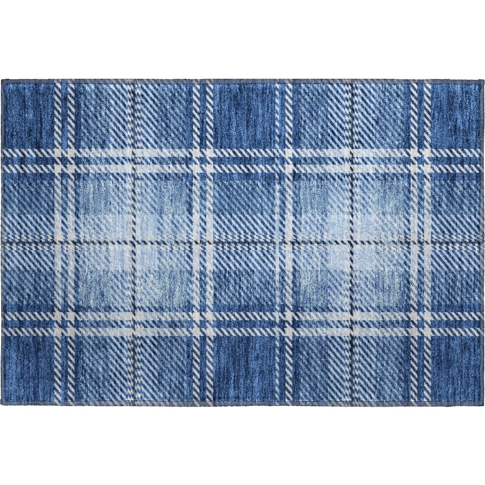 Premium Machine Washable Mayfield AMF935 Navy 1'8" x 2'6" Rug. Picture 1