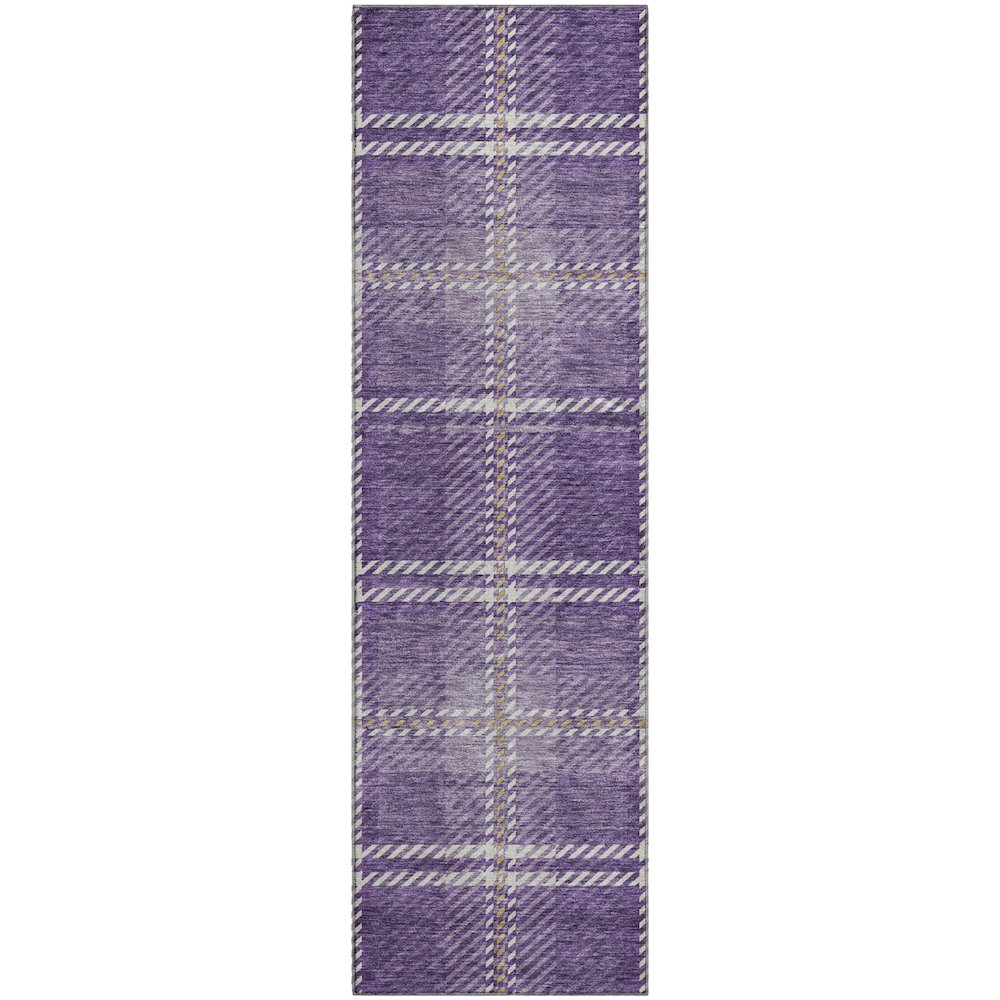 Premium Machine Washable Mayfield AMF935 Purple 2'3" x 7'6" Runner Rug. Picture 1