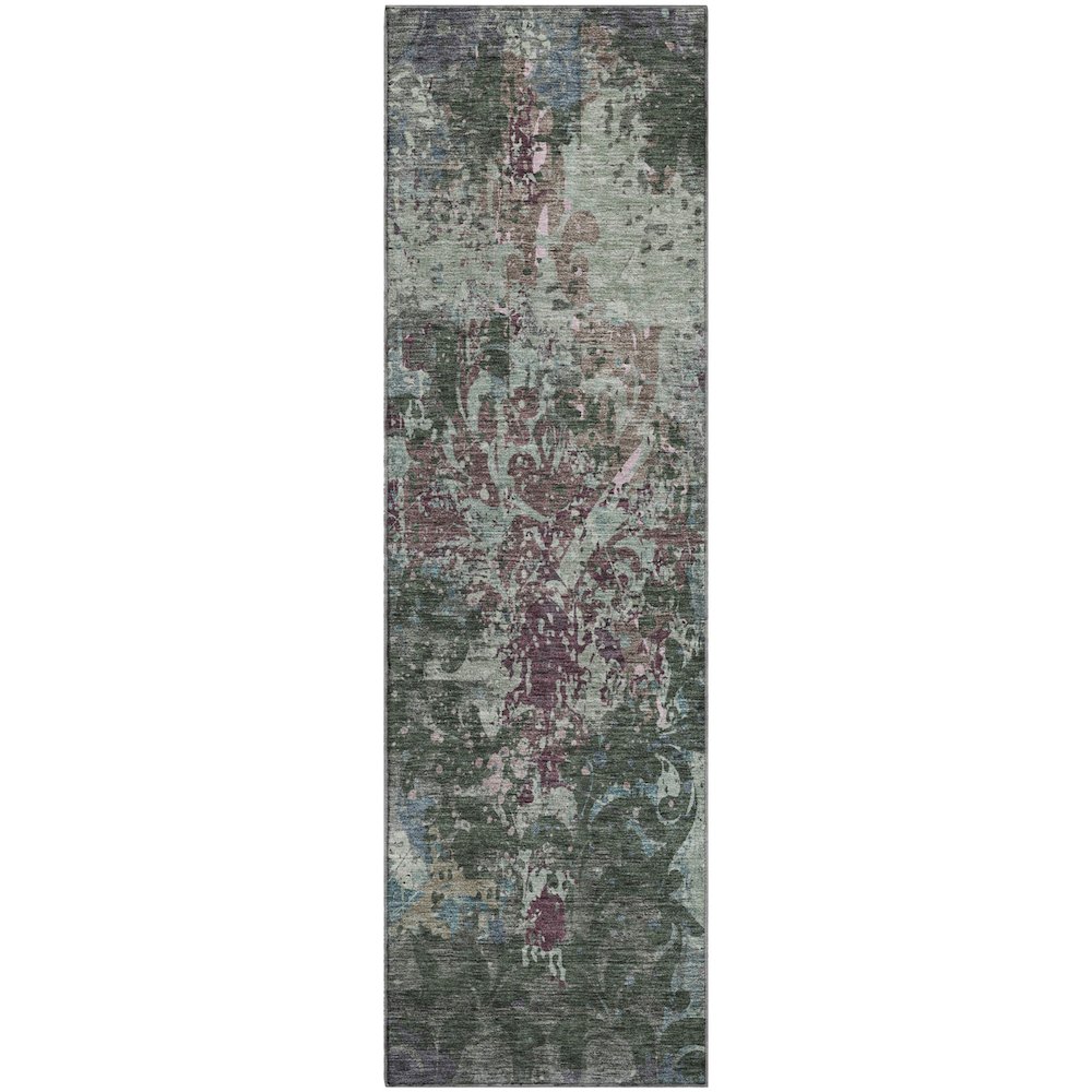 Premium Machine Washable Mayfield AMF936 Fern 2'3" x 7'6" Runner Rug. Picture 1