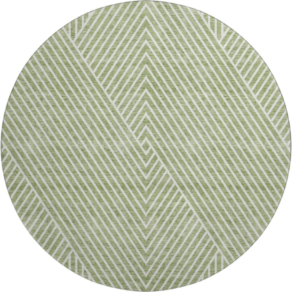 Premium Machine Washable Mayfield AMF937 Aloe 8' x 8' Round Rug. Picture 1